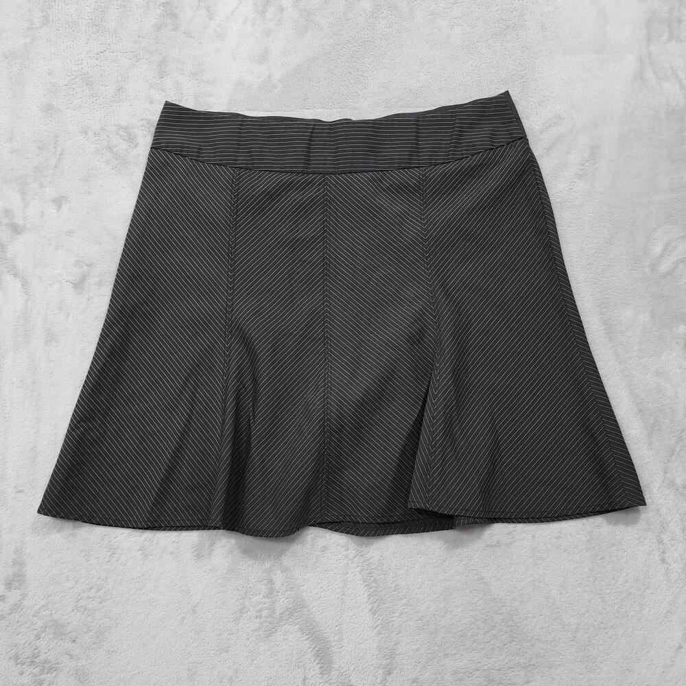 Maurices Skirt Womens L Black Pinstripe A-Line Mini Pull On Stretch Preppy Y2K
